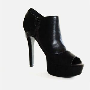 G by Guess Fashion Ankle Boots Christian Black Faux Leather Heels